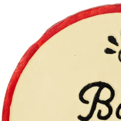 Dessous de plat en fonte "Bon appétit" ivoire et rouge d25cm