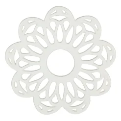 Dessous de plat fleur en fonte blanc cassé D20cm - Rhodonea