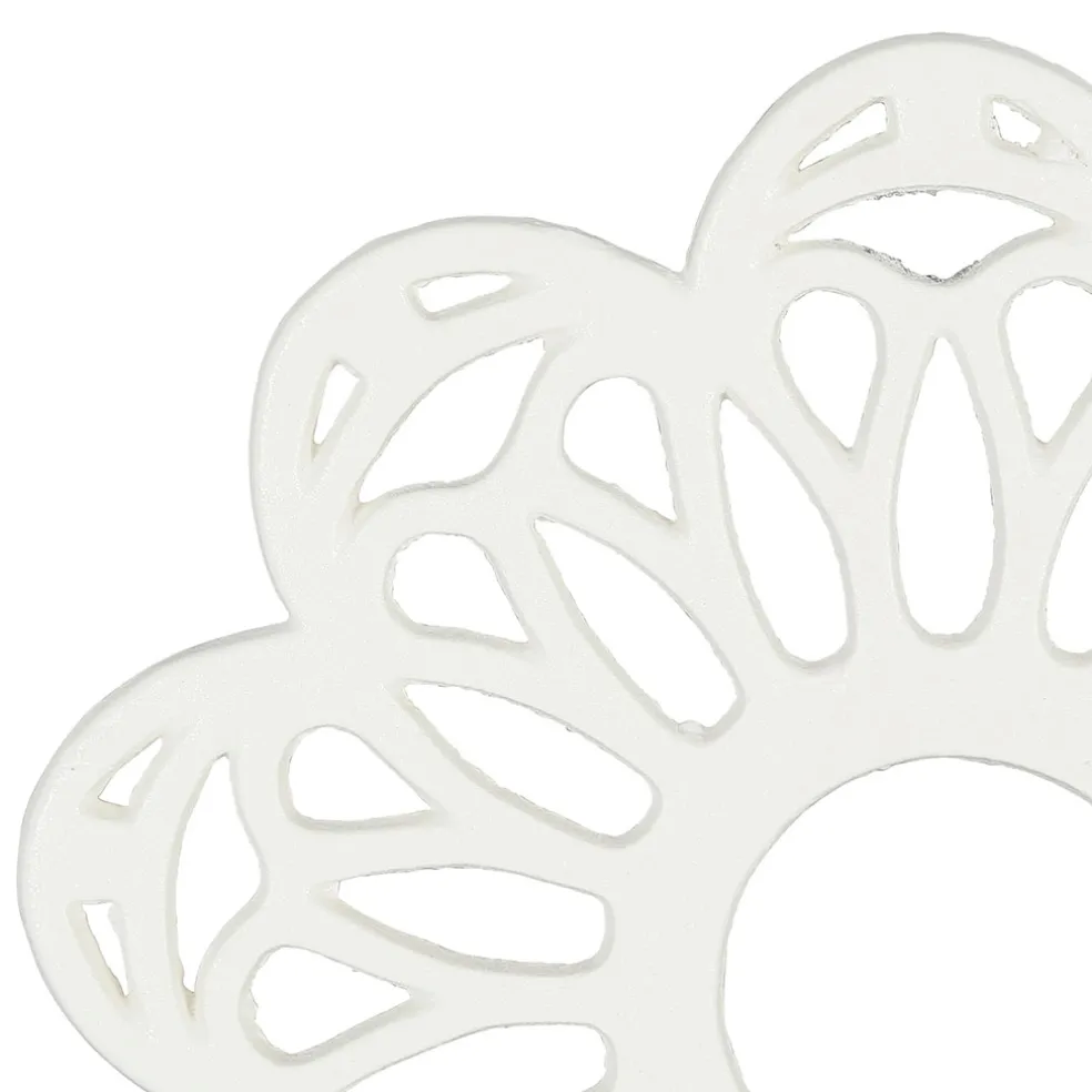 Dessous de plat fleur en fonte blanc cassé D20cm - Rhodonea
