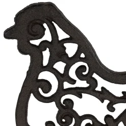 Dessous de plat poule en fonte brun - Basse-Cour