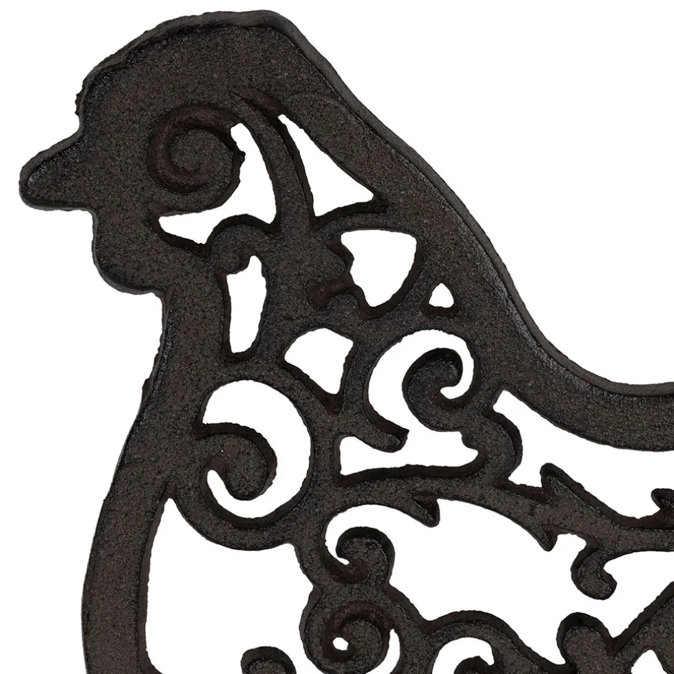 Dessous de plat poule en fonte brun - Basse-Cour