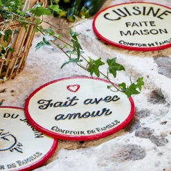 Dessous de plat "fait avec amour" en fonte ivoire d24cm - Fontnel