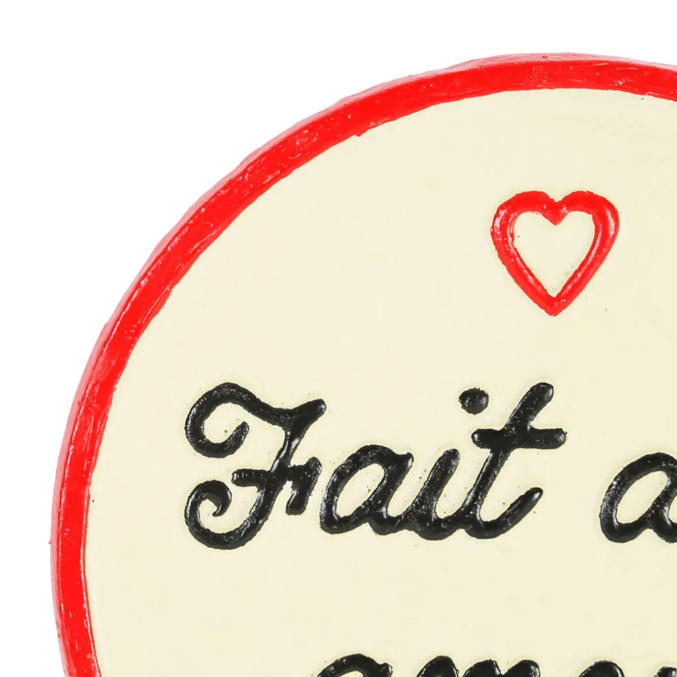 Dessous de plat "fait avec amour" en fonte ivoire d24cm - Fontnel