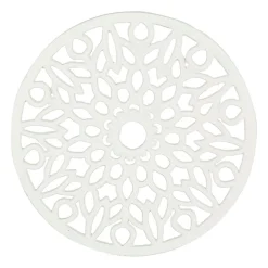 Dessous de plat rosace en fonte blanc cassé D20cm - Rhodonea