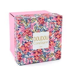 Doudou Faon pantin avec mouchoir rose H12cm - Boh'Aime