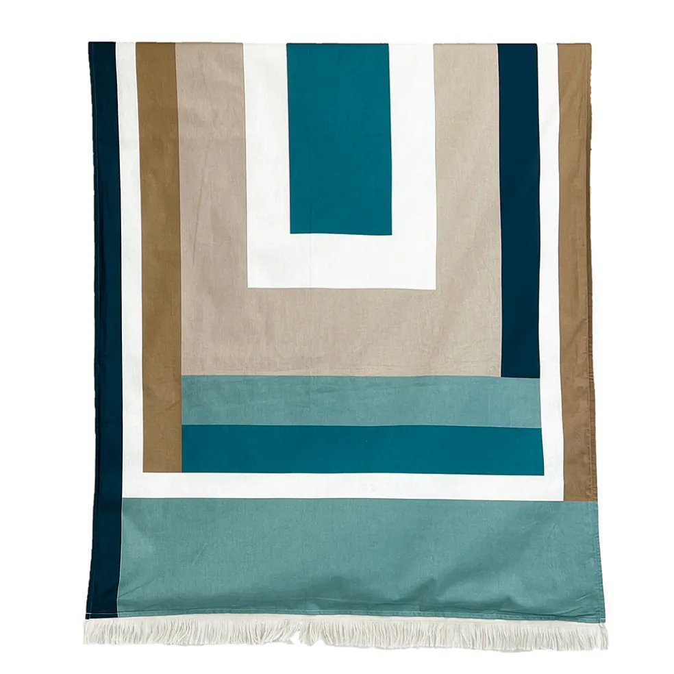 Drap de plage en coton jade 90x170cm - Kikoy