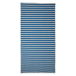 Drap de plage en coton rayé indigo et blanc 180x90cm - Palma