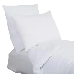 Drap housse dili blanc 140x200cm en voile de coton lavé