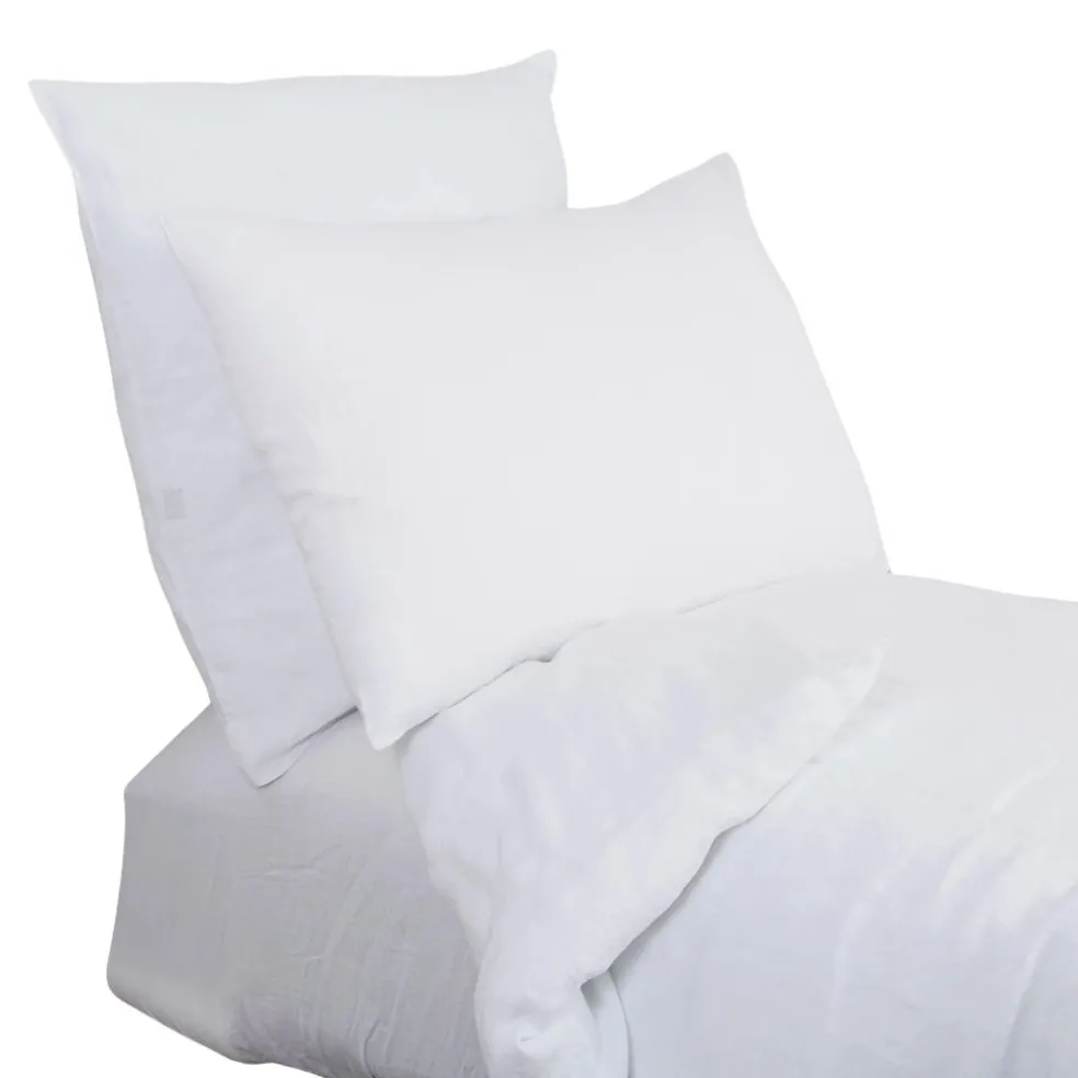 Drap housse dili blanc 140x200cm en voile de coton lavé