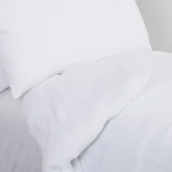 Drap housse dili blanc 140x200cm en voile de coton lavé