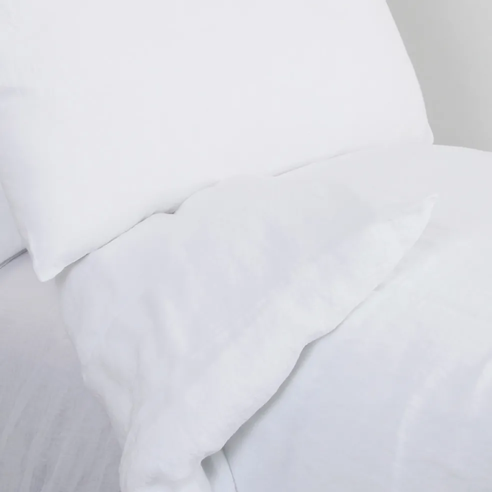 Drap housse dili blanc 140x200cm en voile de coton lavé