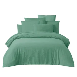 Drap housse en coton céladon 160x200cm - Taloa