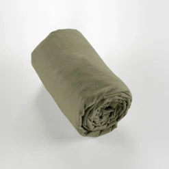 Drap housse en flanelle romarin 180x200cm - Candice