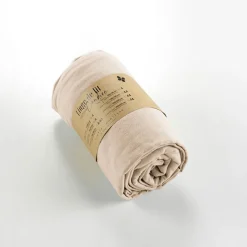 Drap housse en flanelle sable 180x200cm - Candice