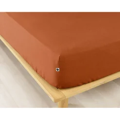 Drap housse en flanelle tomette 160x200cm - Candice