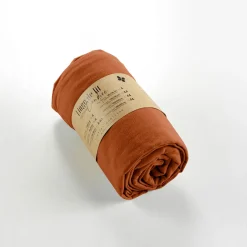 Drap housse en flanelle tomette 180x200cm - Candice