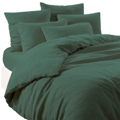 Drap housse en lin et coton pigeon 160x200cm - Limy