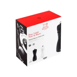 Duo moulin a poivre et sel tahiti blanc et noir mat 15cm