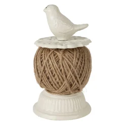 Dévidoir à ficelle en fonte blanc cassé - Fauvette
