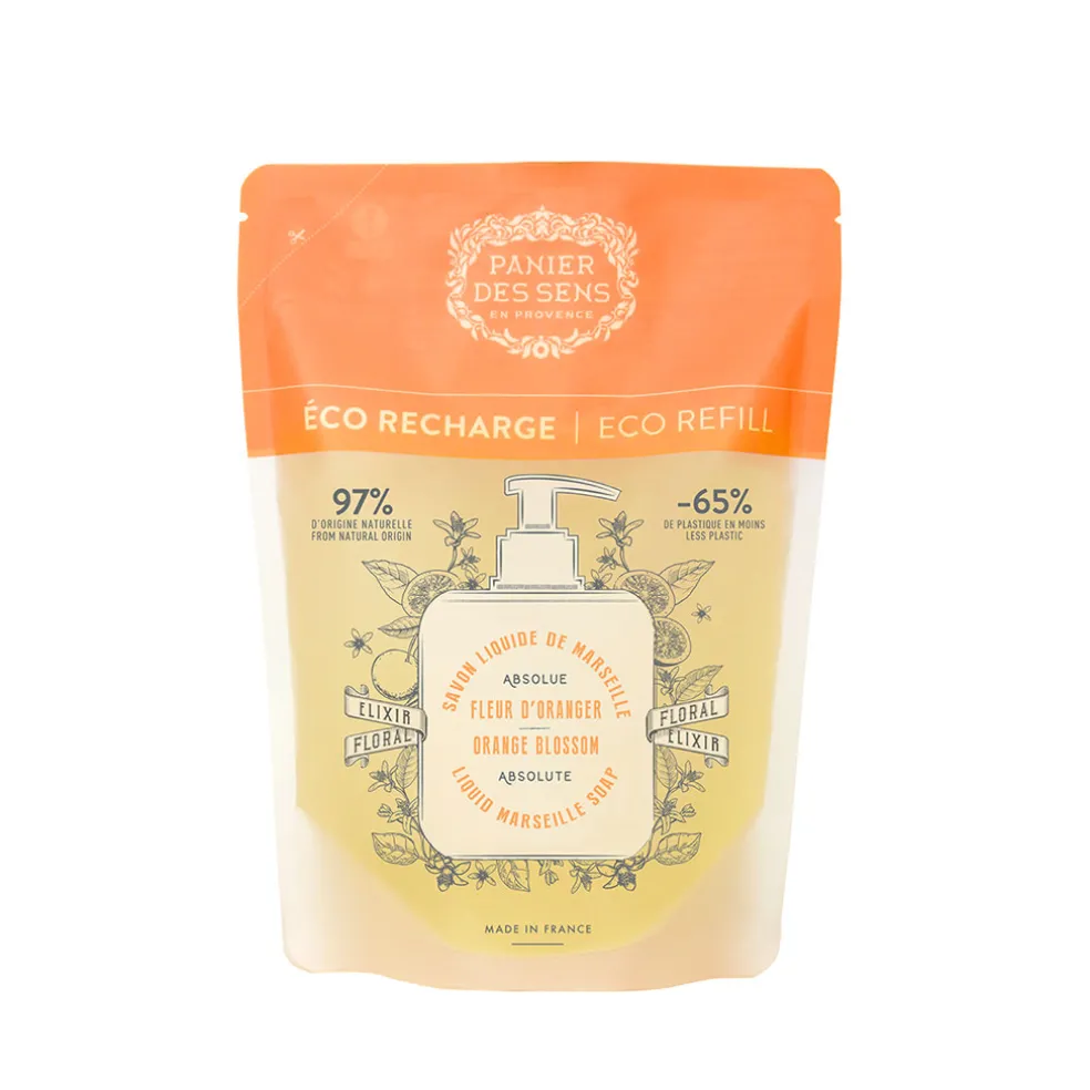 Eco-recharge savon liquide de marseille fleur d'oranger 500ml