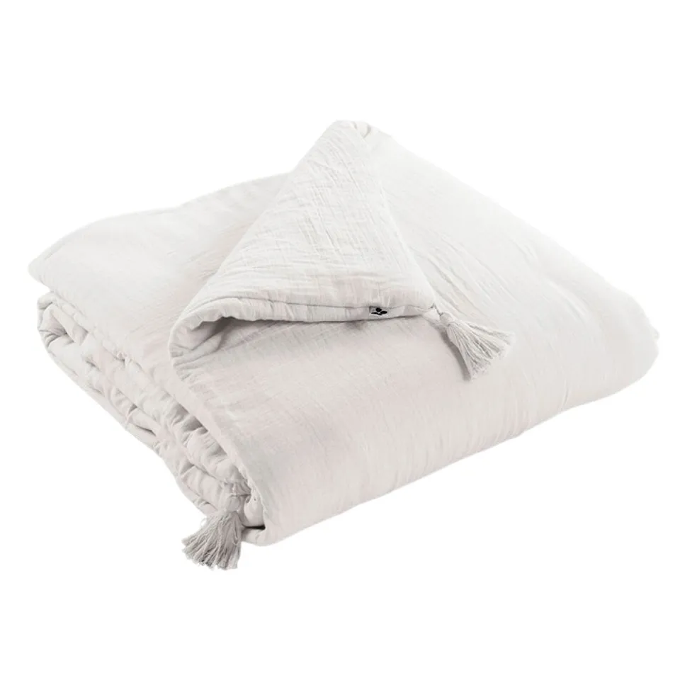 Edredon chantilly en gaze de coton 150x150cm - Gaia