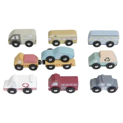 Ensemble 9 véhicules circuit de train en bois