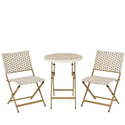 Ensemble table et chaises de jardin en résine naturelle - Bellano