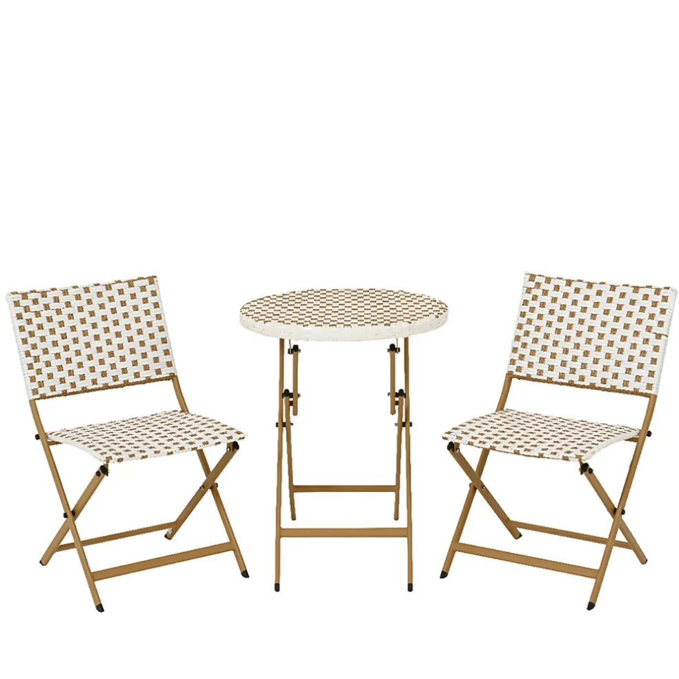 Ensemble table et chaises de jardin en résine naturelle - Bellano