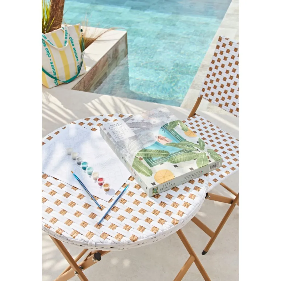 Ensemble table et chaises de jardin en résine naturelle - Bellano