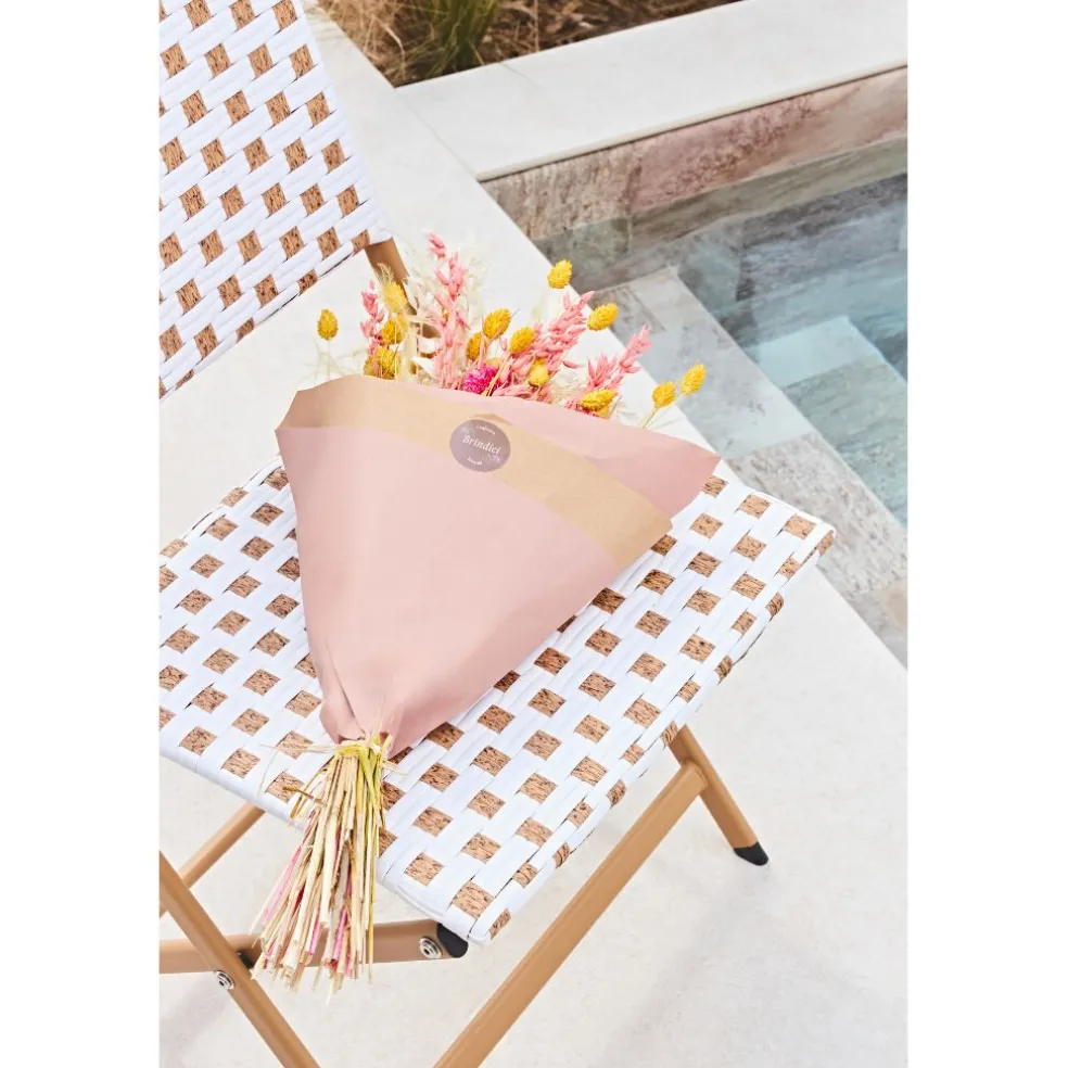 Ensemble table et chaises de jardin en résine naturelle - Bellano