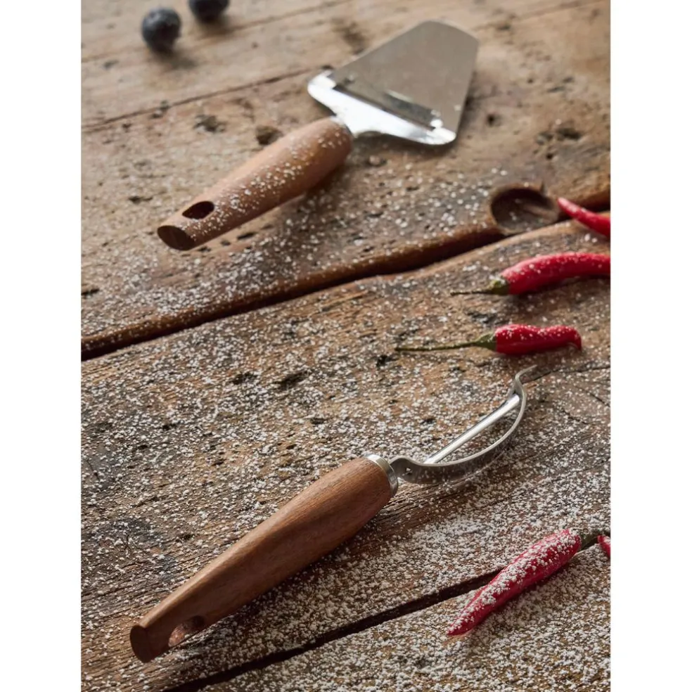 Epluche-légumes en inox et bois naturel - Ablis