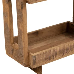 Etagere 2 paniers en bois recyclé naturel h65.5cm - Campagne