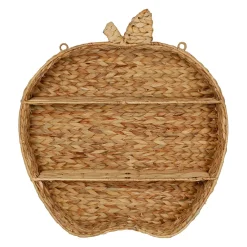 Etagere murale 2 niveaux en jacynthe d'eau et fer naturel h59cm - Pomme