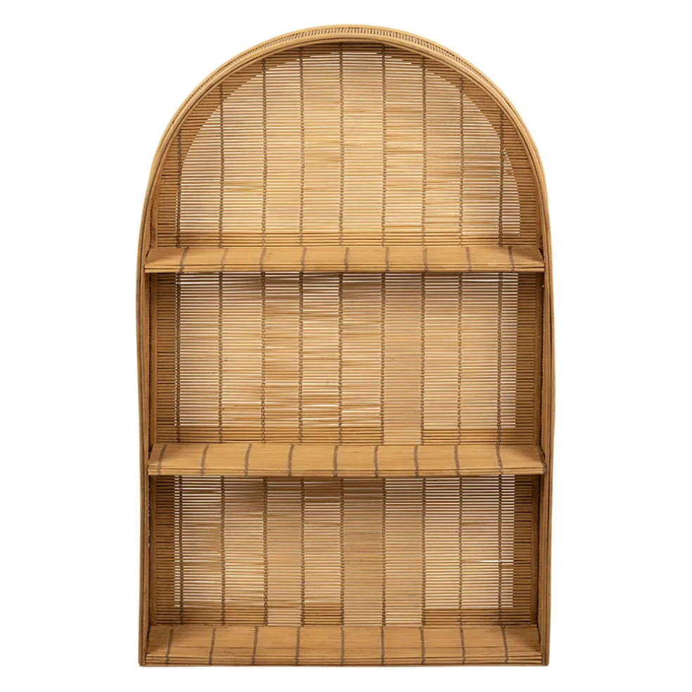 Etagere murale 3 niveaux en bambou naturel h80cm - Plaka