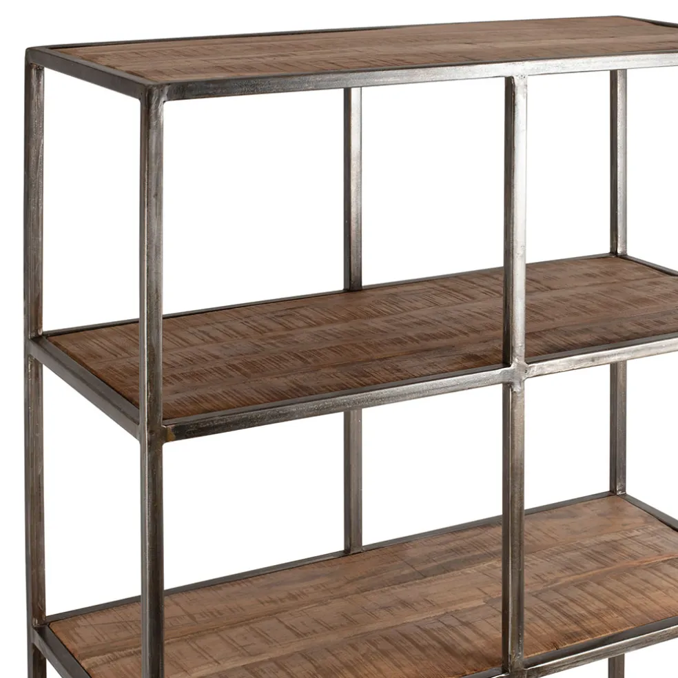 Etagère en fer noir et bois d' acacia H200cm- Factory