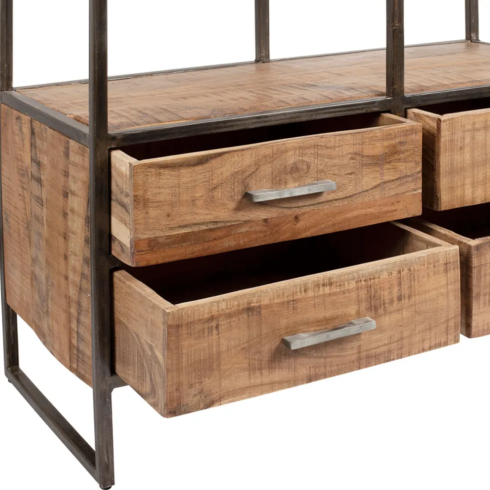 Etagère en fer noir et bois d' acacia H200cm- Factory