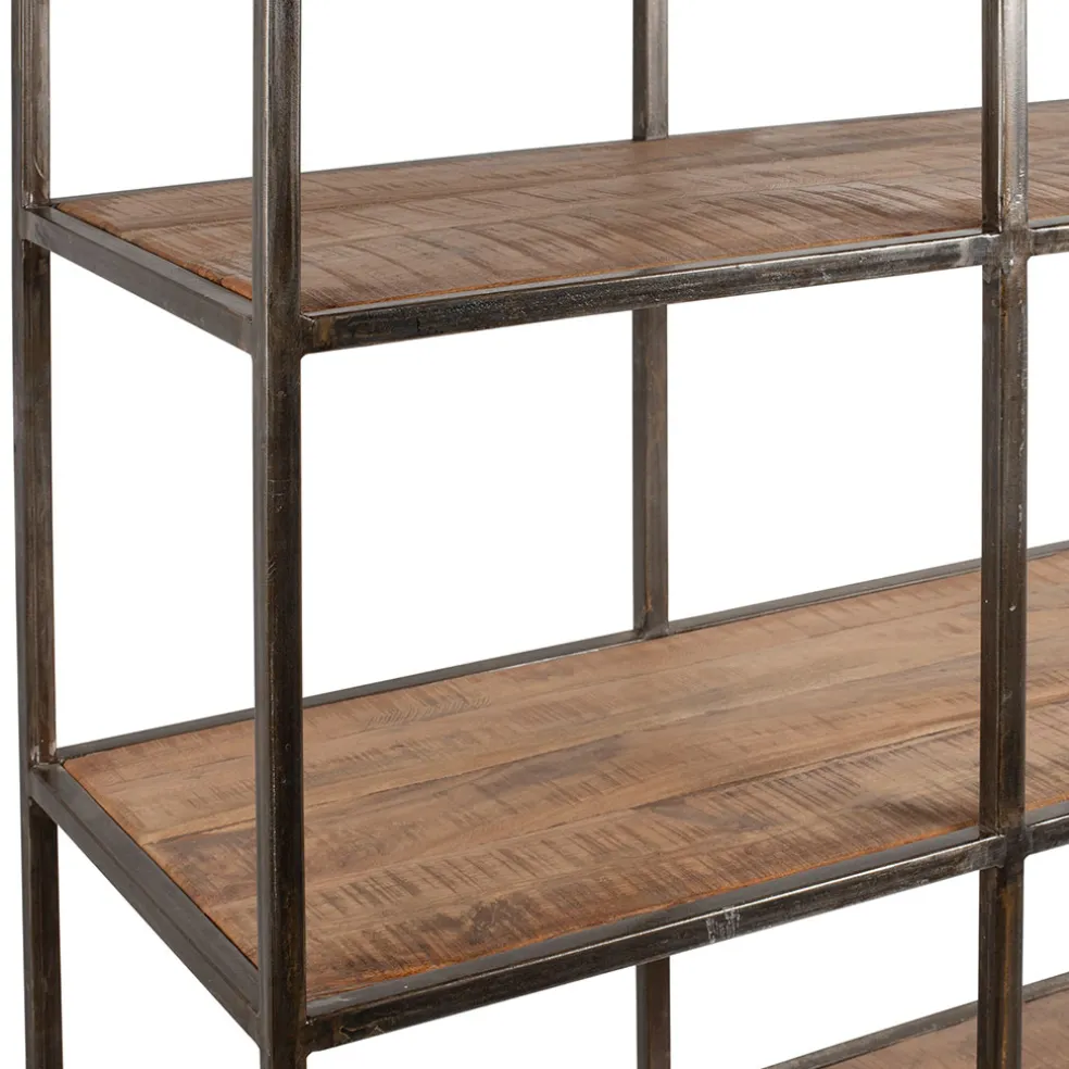 Etagère en fer noir et bois d' acacia H200cm- Factory