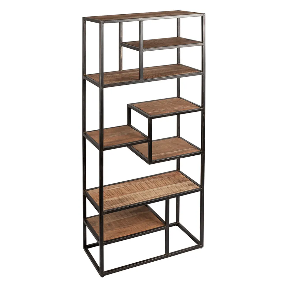 Etagère en fer vieilli et bois d' acacia H170cm - Factory