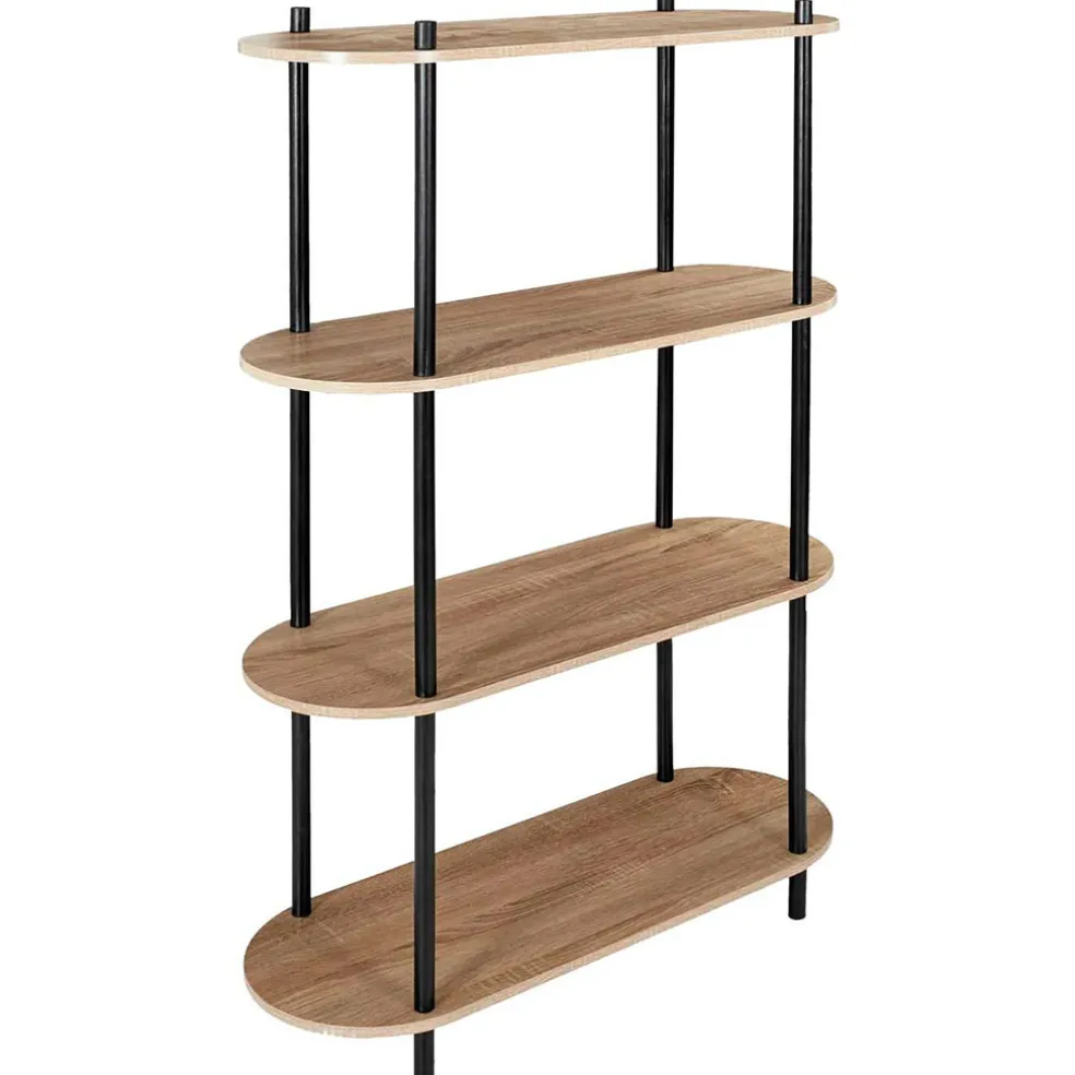 Etagère en pin et bois naturel et noir h113cm - Cobe