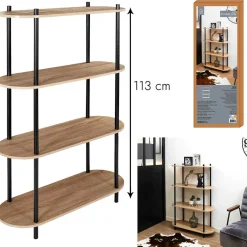 Etagère en pin et bois naturel et noir h113cm - Cobe