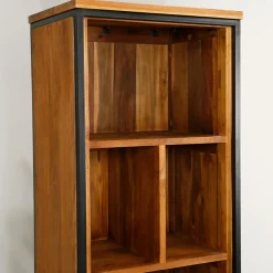 Etagère en teck massif recycle avec 3 tiroirs H190cm - Alix