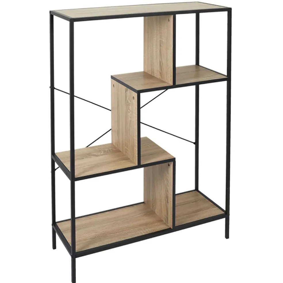Etagère industrielle en bois et métal H113cm - Edgard