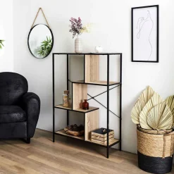 Etagère industrielle en bois et métal H113cm - Edgard