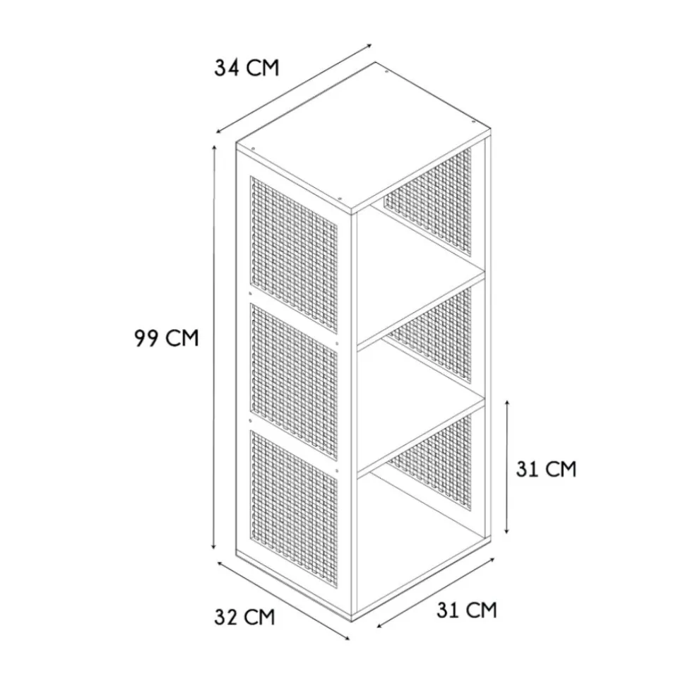 Etagère module 3 cases H99cm - Baia