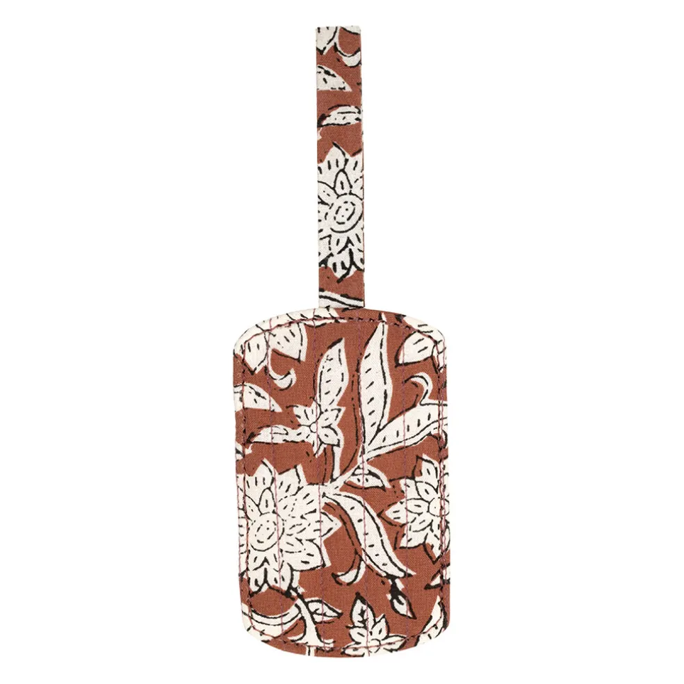 Etiquette bagage en coton rouge - Flaura