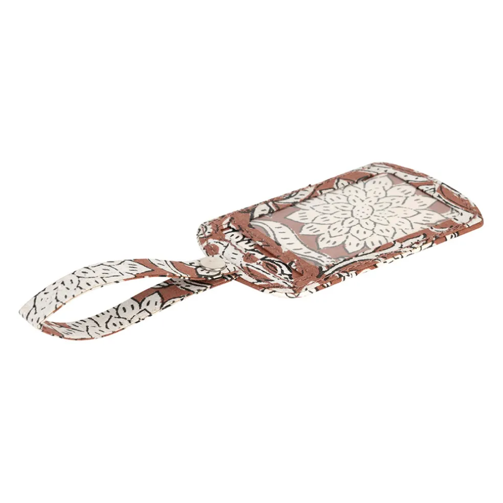 Etiquette bagage en coton rouge - Flaura