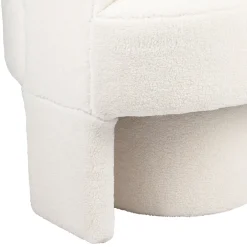 Fauteuil avec tabouret bouclette ecru - Organic