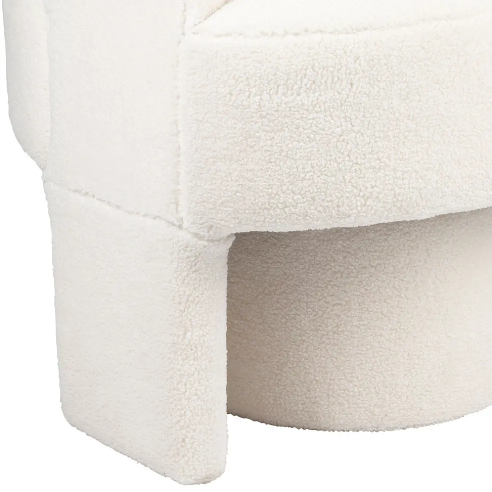 Fauteuil avec tabouret bouclette ecru - Organic