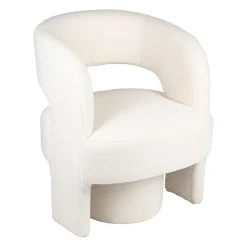 Fauteuil avec tabouret bouclette ecru - Organic