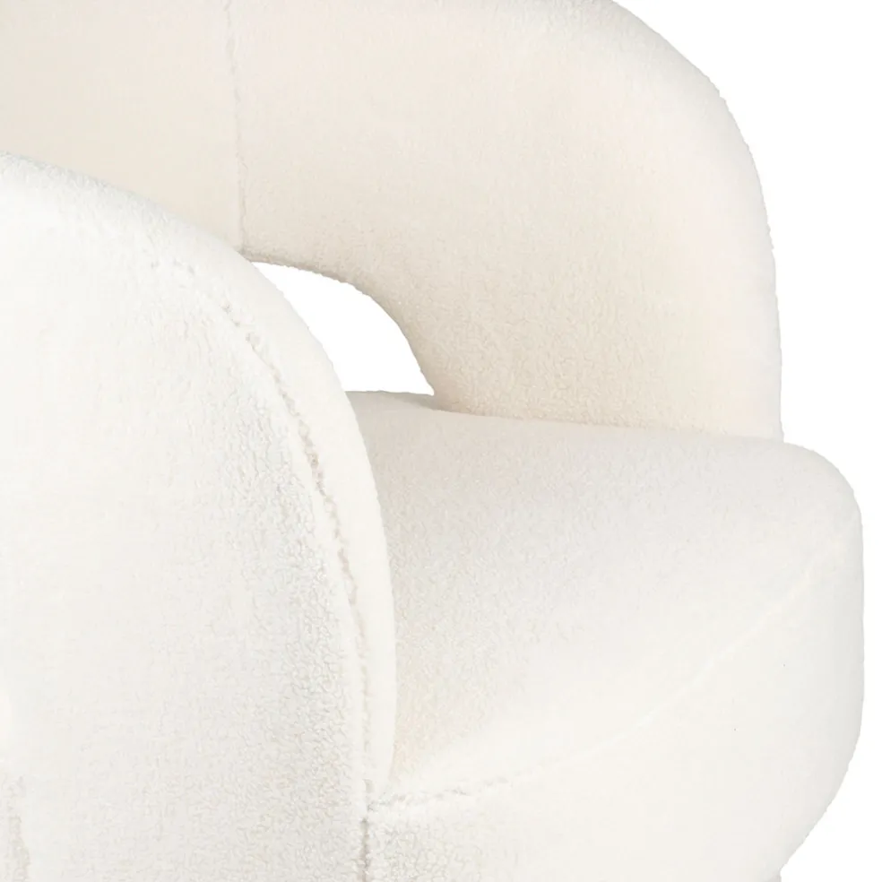 Fauteuil avec tabouret bouclette ecru - Organic